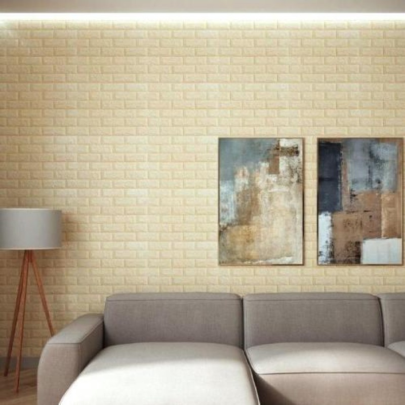 Самоклеюча 3D панель Sticker Wall під бежеву цеглу в рулоні 20000x700x3мм (R009-3-20)