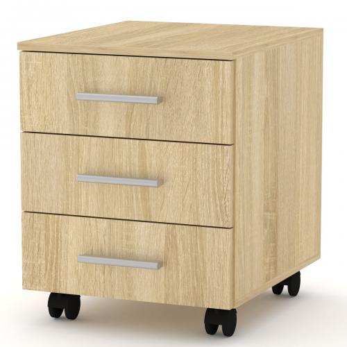 Комод на коліщатках Компаніт МП-3 Дуб сонома 40х49х53 см Комод на коліщатках Компаніт МП-3 Дуб сонома 40х49х53 см