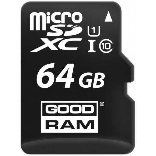 Карта пам'яті GoodRam microSDXC 64GB Class 10 UHS I (M1AA-0640R12) + SD адаптер (6475884)