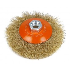 Щітка Polax конусна по металу для УШМ (болгарки) гофрований рифлений дріт М14 100 мм (54-167)