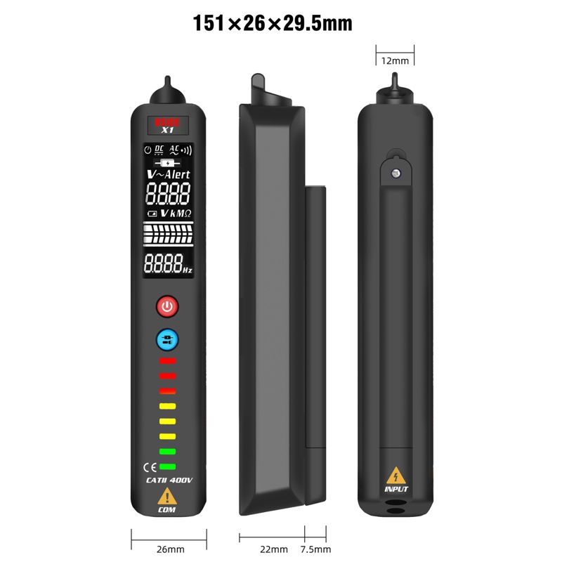 Безконтактний індикатор напруги - детектор обриву проводки багатофункціональний BSIDE X1 з функцією тестера і індикатора фази