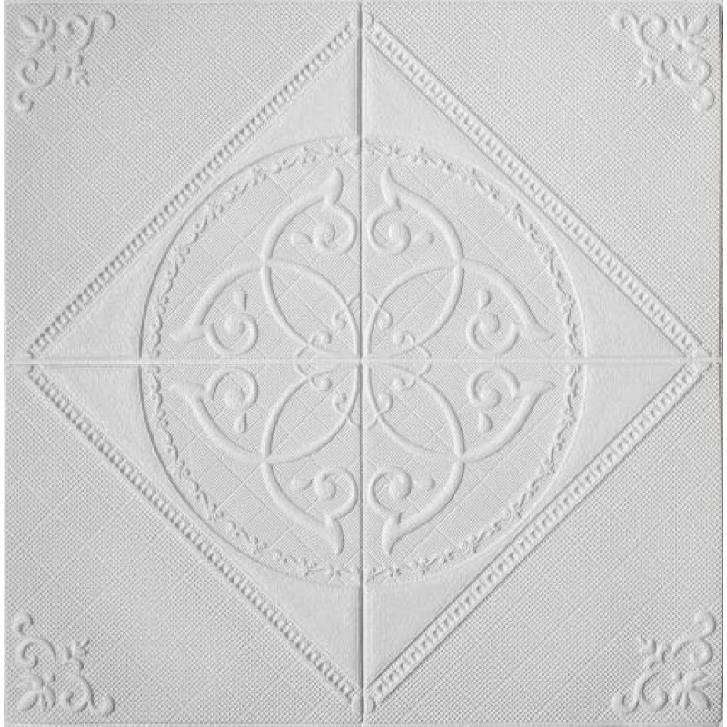 Самоклеюча декоративна 3D панель Loft-Expert білий кристал 700x700x5 мм