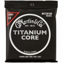 Струни для акустичної гітари Martin MTCN160 Titanium Core Light 12/55