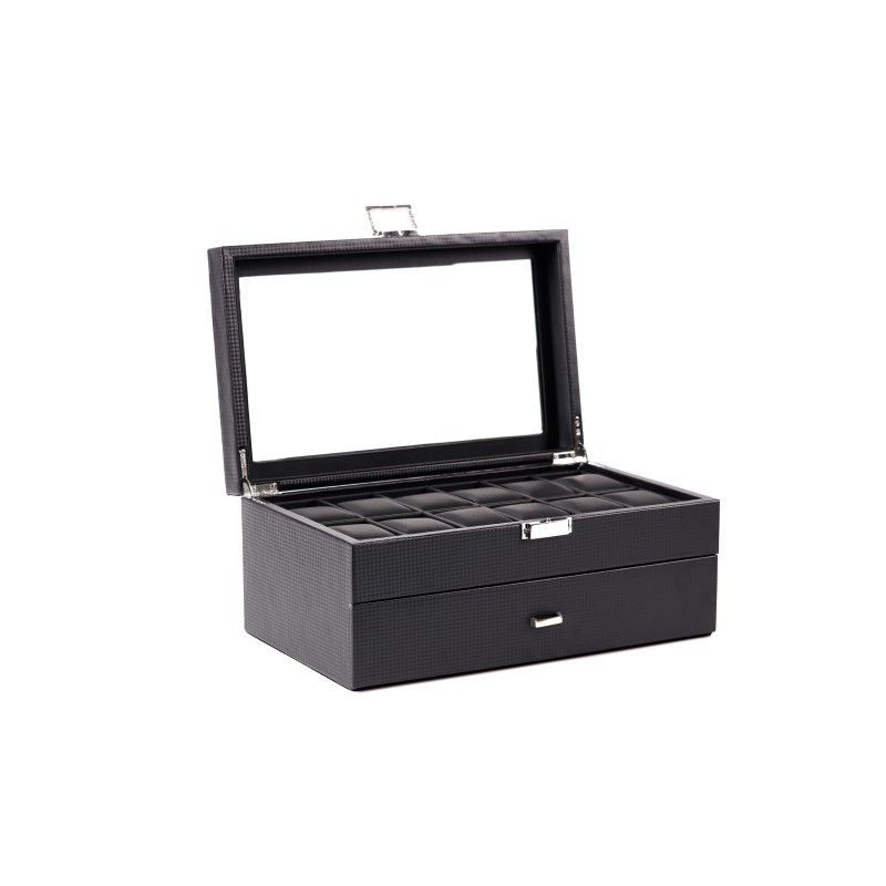 Скринька для зберігання годинників Craft 24PU.CARB.BL Чорний (24PU.CARB.BL)