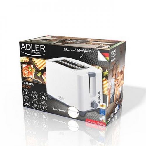Тостер для хлібу Adler AD 3216 білий Тостер для хлібу Adler AD 3216 білий