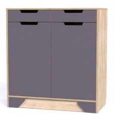 Тумба для взуття Тиса Мебель ТО-122 Дуб сонома Графіт 95.5x90 см