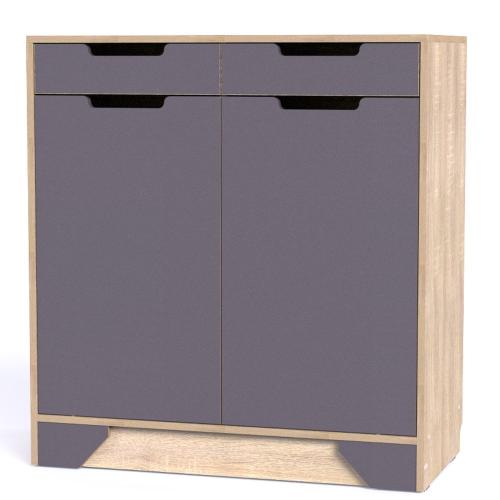 Тумба для взуття Тиса Мебель ТО-122 Дуб сонома Графіт 95.5x90 см