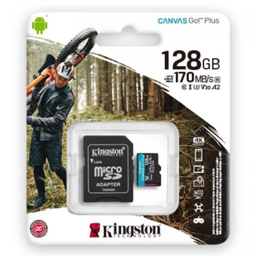 Карта пам'яті MicroSDXC 128GB UHS-I/U3 Class 10 Kingston Canvas Go! Plus R170/W90MB/s + SD-адаптер (SDCG3/128GB) в інтернет супермаркеті PbayMarket!