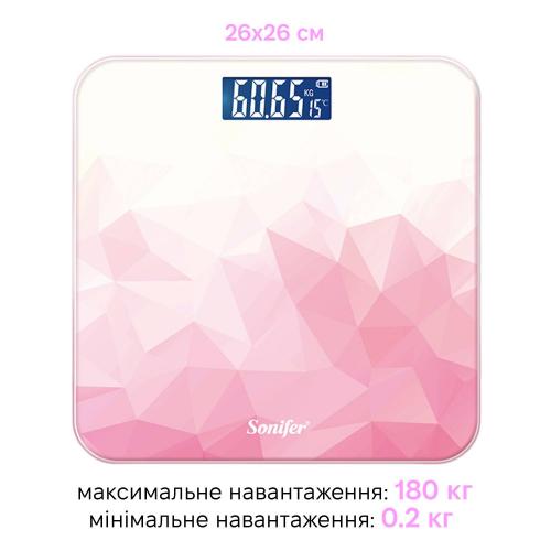 Ваги підлогові Sonifer SF-1909 Pink Ваги підлогові Sonifer SF-1909 Pink