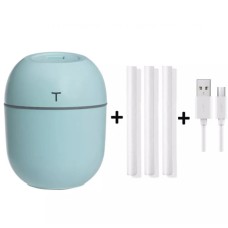 Ультразвуковий міні-зволожувач повітря OEM HUMIDIFIER з дифузором USB 10х7х5 см 220 мл Бірюзовий (HT0003)