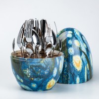 Набір столових приборів із нержавіючої сталі TS Kitchen 24 штуки хромованих Ван Гог (HP78813)