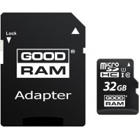 Карта пам'яті GoodRam microSDHC 32GB Class 10 UHS I (M1AA-0320R12) + адаптер SD (6440799)