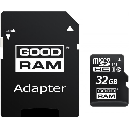 Карта пам'яті GoodRam microSDHC 32GB Class 10 UHS I (M1AA-0320R12) + адаптер SD (6440799)