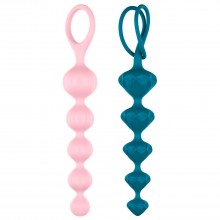 Набір анальних бус Satisfyer Beads Colored, силікон , макс. діаметр 3,3 см і 3,5 см