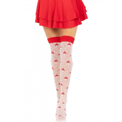 Панчохи Leg Avenue Polka Dot Mushroom Thigh Highs One Size