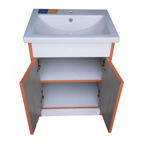 Тумба Mikola-M пластик 3.0 Orange з умивальником Como 70 см Тумба Mikola-M пластик 3.0 Orange з умивальником Como 70 см