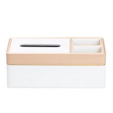 Серветниця-органайзер із еко-шкіри 3 відділення TS Kitchen білий з бежевим (HP9190)