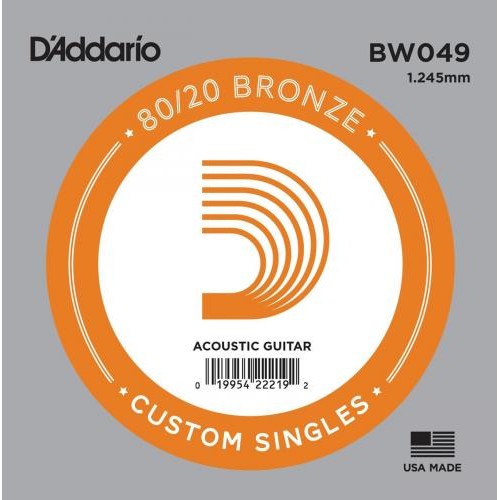 Струна D'Addario BW049 80/20 Bronze .049 Струна D'Addario BW049 80/20 Bronze .049