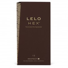 Презервативи LELO HEX Condoms Respect XL 12 Pack, тонкі та суперміцні, збільшений розмір