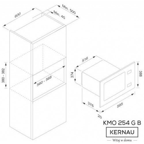 Вбудована мікрохвильова піч Kernau KMO 254 G B в інтернет супермаркеті PbayMarket!