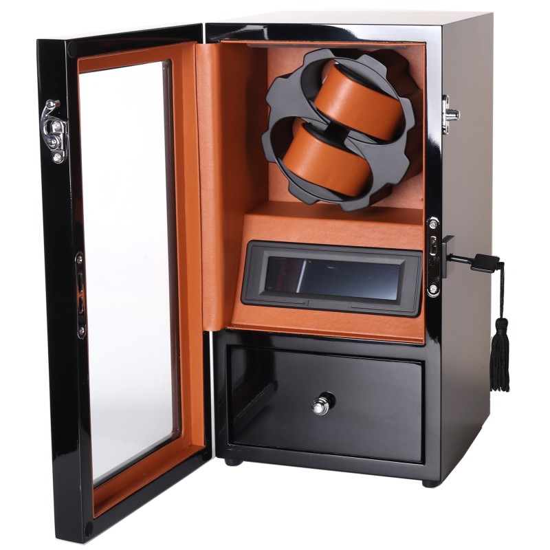 Шкатулка Salvadore для підзаводу 2 годинника X-2/01-BBR 2x4+ Чорний