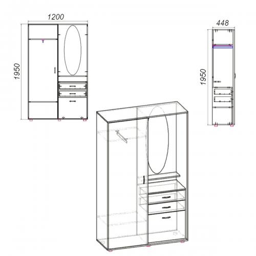 Передпокій Аліса Компанит Горіх екко Передпокій Аліса Компанит Горіх екко