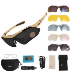 Захисні тактичні сонцезахисні окуляри RockBros з поляризацією 5 комплектів лінз Койот (1876683563)