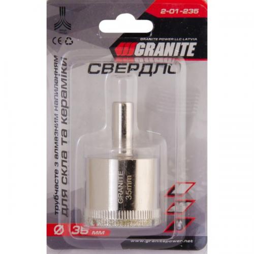 Свердло трубчасте GRANITE з алмазним напиленням для скла та плитки 35 мм 2-01-235 Свердло трубчасте GRANITE з алмазним напиленням для скла та плитки 35 мм 2-01-235
