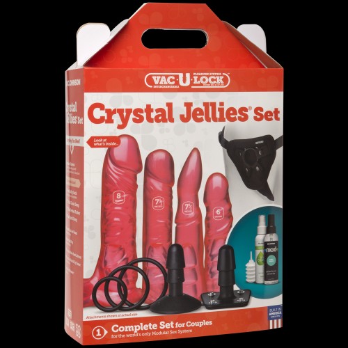 Набір для страпона Doc Johnson Vac-U-Lock Crystal Jellies Set, діаметр 3,8см, 2×4,5см, 5,1 см в інтернет супермаркеті PbayMarket!