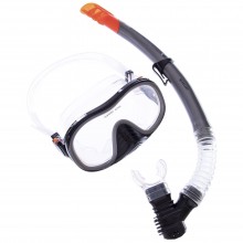 Набір для плавання маска із трубкою Zelart M171-SN132-1-SIL Чорний-сірий (PT0889)