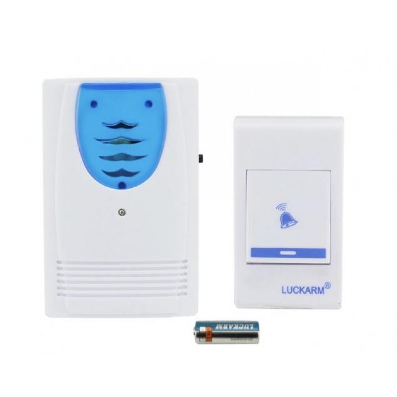 Дверний дзвінок бездротовий на батарейках Luckarm 12V 23A Білий