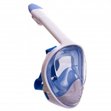 Маска для снорклінгу з диханням через ніс YSE (силікон, пластик, р-р L-XL) Білий-синій (PT0850)