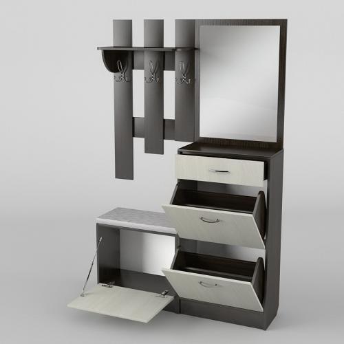 Передпокій Тиса Мебель-5 Венге Молочний 204.5x35x120 см Передпокій Тиса Мебель-5 Венге Молочний 204.5x35x120 см