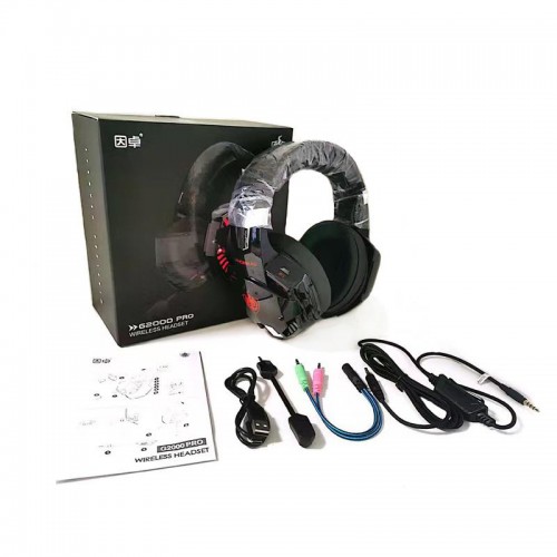 Бездротові геймерські навушники Kotion Each G2000BT зі знімним мікрофоном Чорно-червоний
