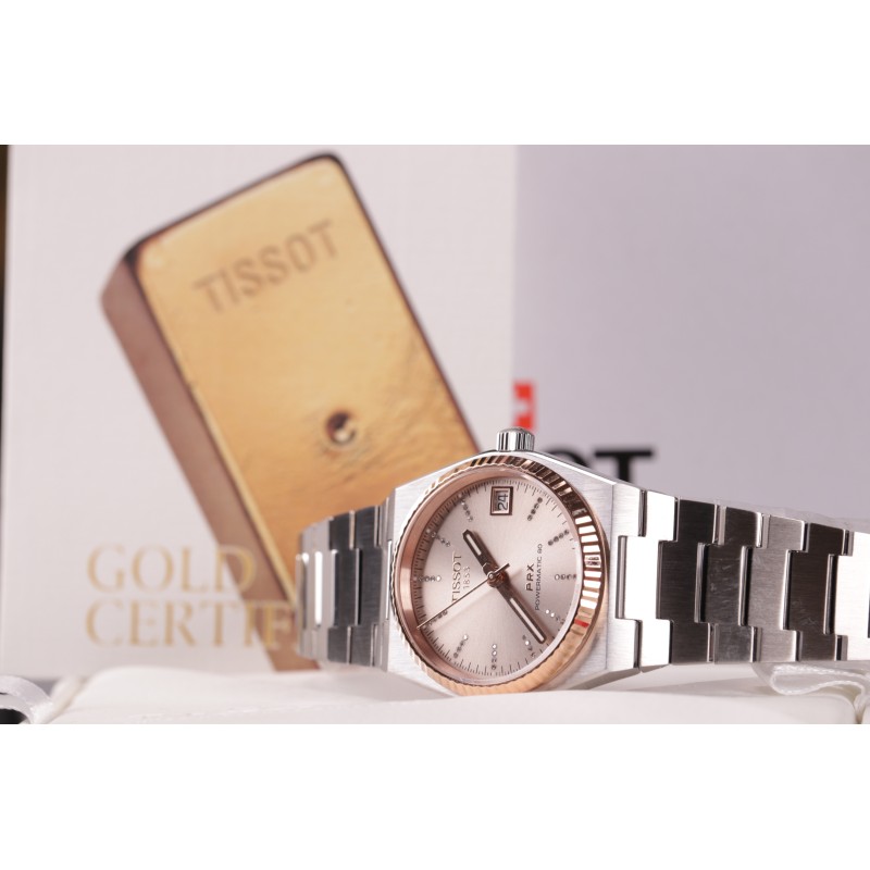 Годинник Tissot PRX 35mm Powermatic 80 Steel & 18k Gold Bezel T931.207.41.336.00