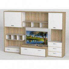 Стінка в вітальню Тиса Мебель Вітальня-106 Сонома Білий 1750x450x2380 мм