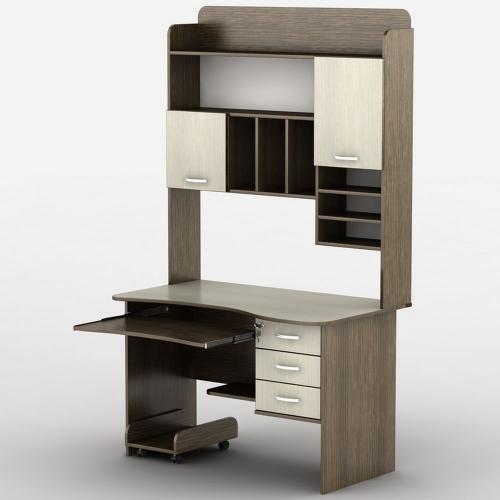 Стіл комп'ютерний Тиса Мебель СК-28 Венге Молочний 2030x700x1200 мм Стіл комп'ютерний Тиса Мебель СК-28 Венге Молочний 2030x700x1200 мм