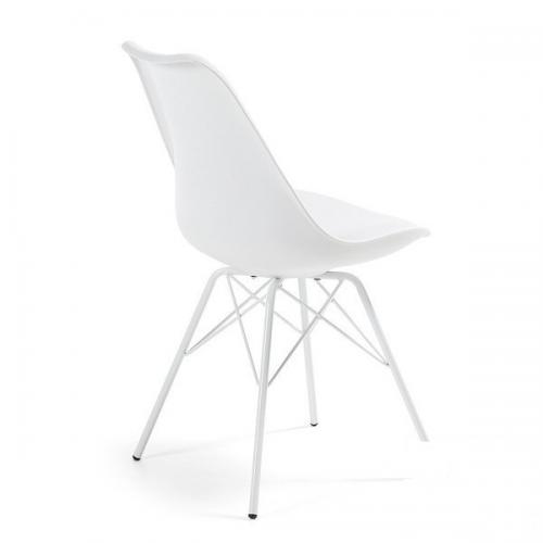 Стілець дизайнерський SDM Тау пластиковий металевий подушка Білий (hub_ffEt98183) Стілець дизайнерський SDM Тау пластиковий металевий подушка Білий (hub_ffEt98183)