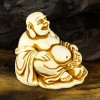 Статуетка Нецкэ Netsuke Хотей, що сидить Гіпс 5.9x5.6x4.7 см Бежевий (00669) в інтернет супермаркеті PbayMarket!