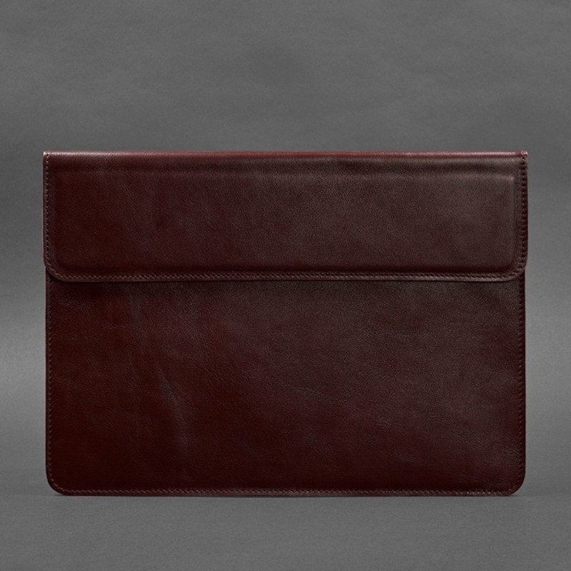 Шкіряний чохол-конверт на магнітах для MacBook 13 Бордовий BlankNote