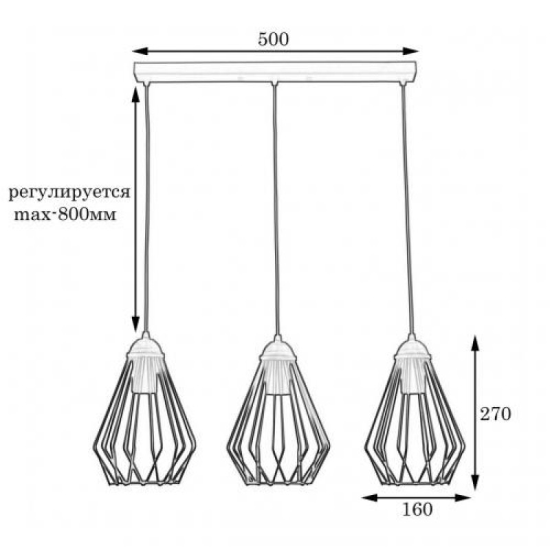 Світильник підвісний у стилі лофт MSK Electric Silvia NL 05371-3 CR