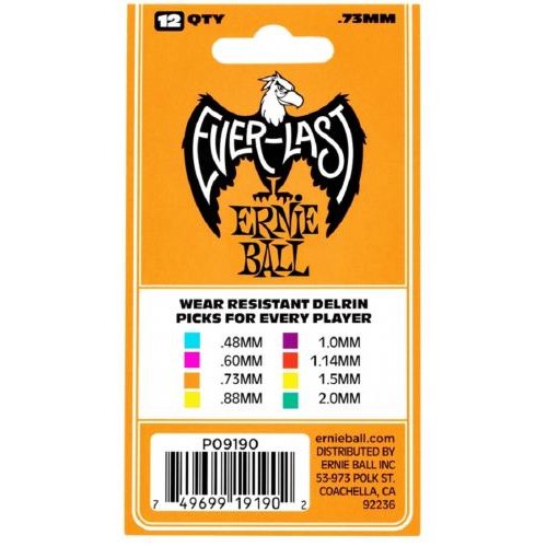 Медіатори Ernie Ball 9190 Orange Everlast Guitar Player's Pack 0.73 mm (12 шт.) Медіатори Ernie Ball 9190 Orange Everlast Guitar Player's Pack 0.73 mm (12 шт.)