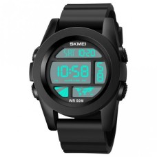 Тактичний водостійкий кварцовий годинник Skmei World Black