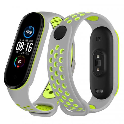 Ремінець Double Color Metal Clasp для Xiaomi Mi Band 5/6 Grey-Lime Ремінець Double Color Metal Clasp для Xiaomi Mi Band 5/6 Grey-Lime