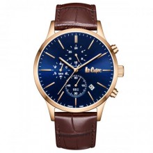 Наручний годинник чоловічий Lee Cooper Leather Gold Золотистий (3435)