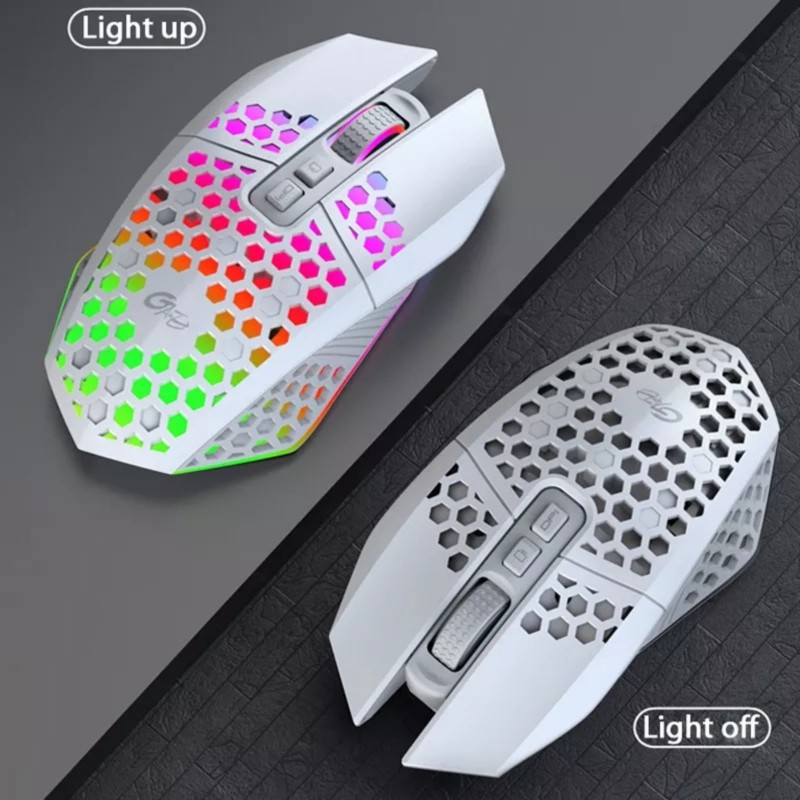 Мишка бездротова ігрова безшумна з підсвіткою Sundy X801 White