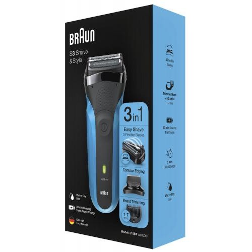 Електробритва Braun Series 3 310BT Black/Blue (6587831)