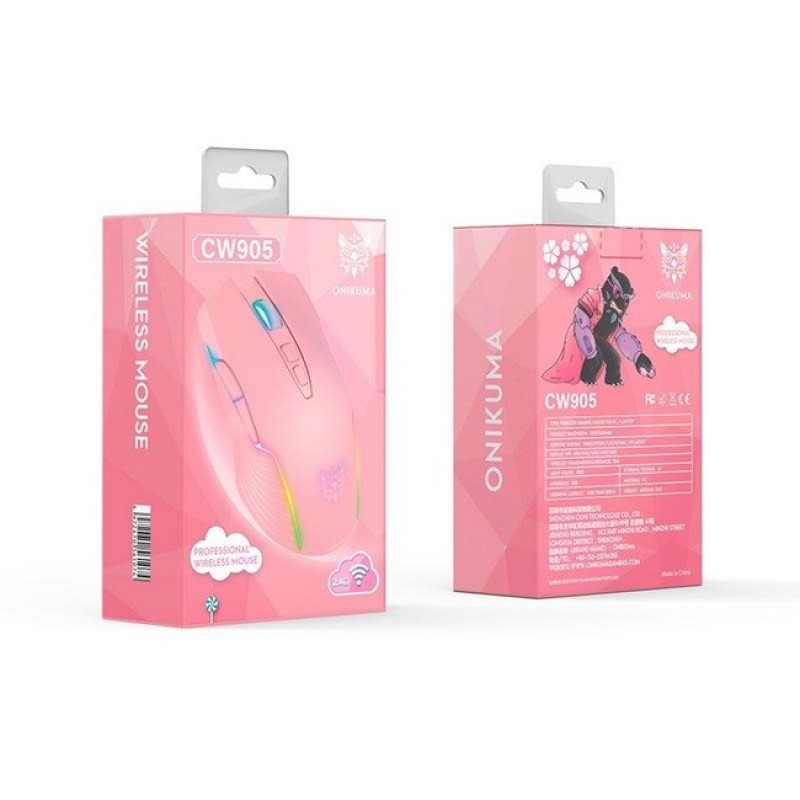 Миша бездротова ігрова ONIKUMA Gaming CW905 RGB Pink