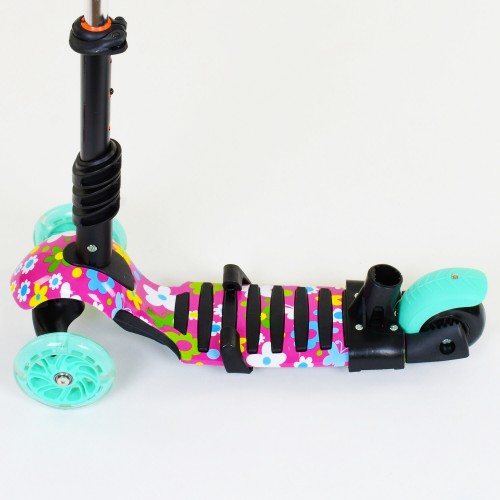 Самокат Best Scooter PU колеса, що світяться 5 в 1 Flowers 54 х 14 см Різнокольоровий (84219) Самокат Best Scooter PU колеса, що світяться 5 в 1 Flowers 54 х 14 см Різнокольоровий (84219)