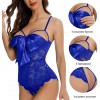 Еротичний блакитний мереживний боді з бантом на грудях та інтимним вирізом L We Love в інтернет супермаркеті PbayMarket!